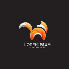 3d squirrel logo design with modern style unique vector