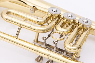 New trumpet isolated above white background