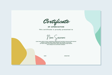 Modern certificate template memphis style. Use for print, certificate, diploma, graduation