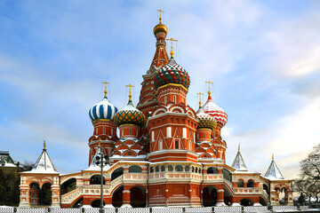 Cathedral of Vasily Blessed (Saint Basil's Cathedral) 1555-1561, in winter sunny day