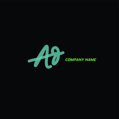 Ad initial handwritten logo for identity