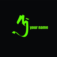 Aj initial handwritten logo for identity