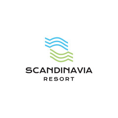 letter S wave logo design with simple style unique vector