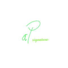 aP initial handwritten logo for identity