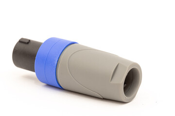 Plastic input Speakon for large speakers isolated above white background