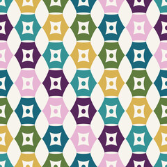 Colorful Mid Century Stripe Shape Seamless Pattern