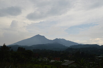 clouds over the mountain at indonesia