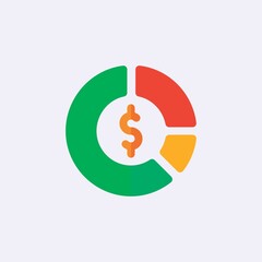 Vector color flat chart diagram icon illustration
