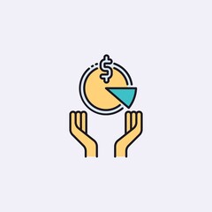 Vector color flat chart diagram icon illustration