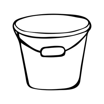 recommend clip art: Bucket. Vector bucket hand drawn. Hand drawn vector illustration in doodle style, isolated on a white background. Doodle style. Vector outlines isolated element for design.