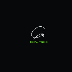 Ga initial handwriting logo for identity 