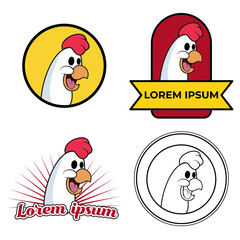 A chicken mascot logo template for a restaurant or farm logo brand