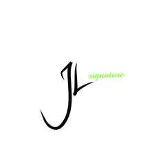 JL initial handwriting logo for identity 