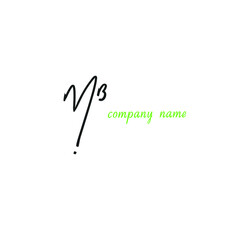 MB initial handwriting logo for identity white background