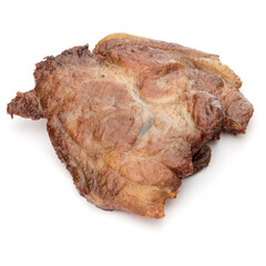 Cooked fried pork meat isolated on white background cutout
