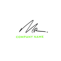 MR initial handwritten logo for identity