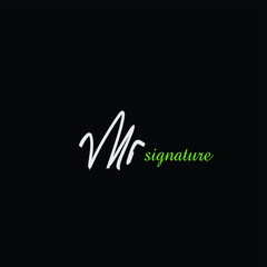 mr initial handwriting logo for identity