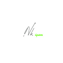 Nk initial handwriting logo for identity