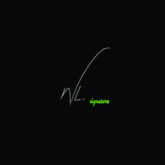 NL initial handwriting logo for identity