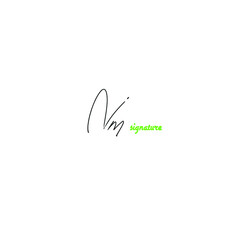 Nm initial handwriting logo for identity