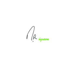 nR initial handwriting logo for identity