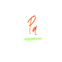 Pa initial handwriting logo for identity