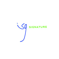 Sg initial handwritten logo for identity white background