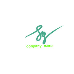 Fototapeta premium Sg initial handwritten logo for identity