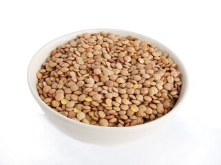 orange and green seeds of lentils as tasty vegetarian food