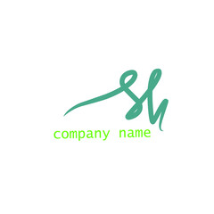 Sh initial handwriting logo for identity