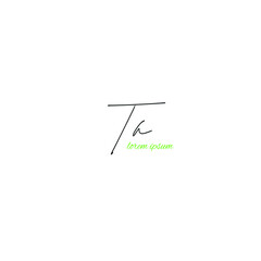 Ta  initial handwriting logo for identity white background