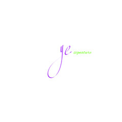 ye handwritten initial logo for identity white background