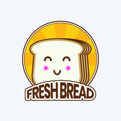 Cute white bread vector, can be used as a bakery logo