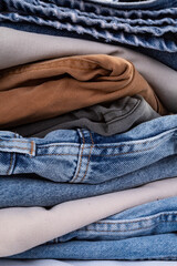 stack of jeans
