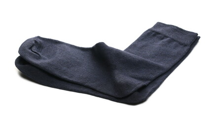 New blue socks pair isolated on white background