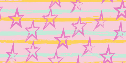 Grunge stripes with painted stars.