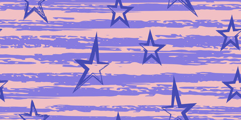 Grunge stripes with painted stars.