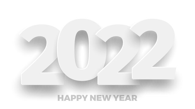 New Year 2022 white background. Vector illustration.
