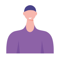 young man male avatar character vector illustration design