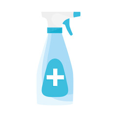disinfectant spray bottle with medical cross vector illustration design