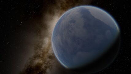 Planets and galaxy, science fiction wallpaper. Beauty of deep space. Billions of galaxy in the universe Cosmic art background 3d render