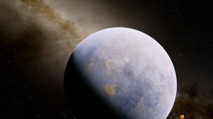 Obraz premium Planets and galaxy, science fiction wallpaper. Beauty of deep space. Billions of galaxy in the universe Cosmic art background 3d render