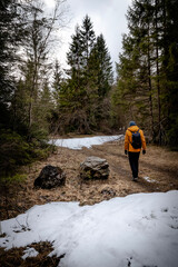 hiking in the mountains