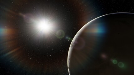 Planets and galaxy, science fiction wallpaper. Beauty of deep space. Billions of galaxy in the universe Cosmic art background 3d render