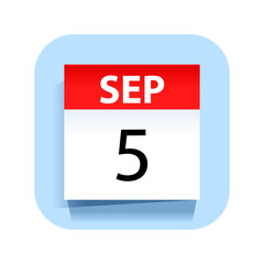 Fototapeta premium September 5. Calendar Icon. Vector Illustration.