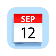 September 12. Calendar Icon. Vector Illustration.