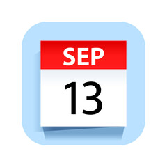 September 13. Calendar Icon. Vector Illustration.