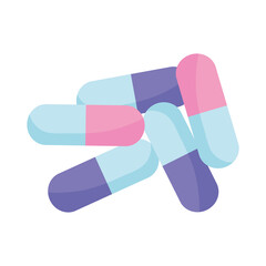 capsules medicine drugs isolated icon vector illustration design