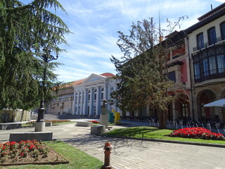 Streets and squares of Avilés, in the Principality of Asturias, Spain.