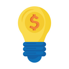 bulb with dollar symbol icon vector illustration design